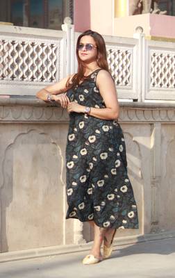 Jahota handblock printed sleevless a line kurta house of the handblock 1