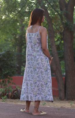 Sleevless a line kurta handblock cotton house of the handblock 2