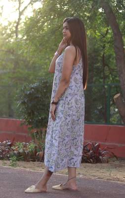 Sleevless a line kurta handblock cotton house of the handblock 3