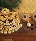 Designer matte finish cz peacock pendant set