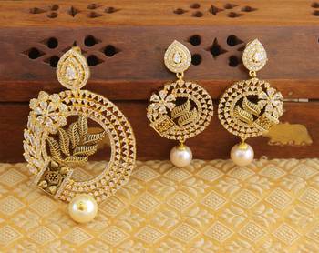 Designer matte finish cz pendant set 1