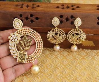 Designer matte finish cz pendant set 2