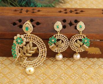 Designer matte finish cz pendant set 1