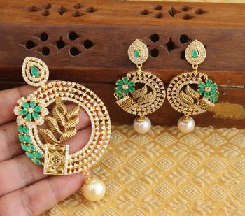 Designer matte finish cz pendant set 2