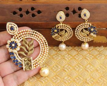 Designer matte finish cz pendant set 2