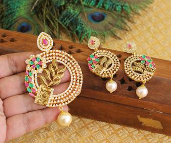 Designer matte finish cz pendant set 2