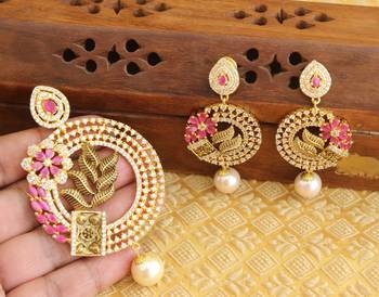 Designer matte finish cz pendant set 2