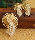 Designer matte finish cz pendant set