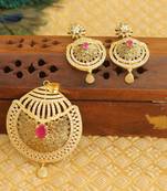 Designer matte finish cz pendant set