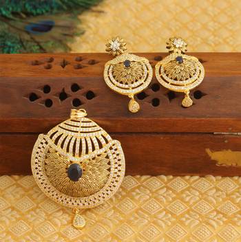 Designer matte finish cz pendant set 1