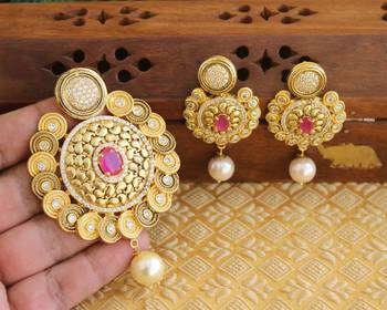 Designer matte finish cz pendant set 2