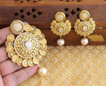 Designer matte finish cz pendant set 2