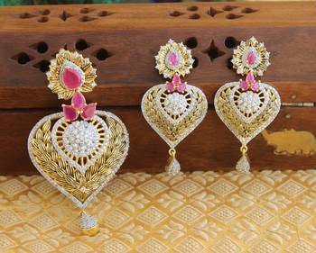 Designer matte finish cz pendant set 1