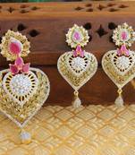 Designer matte finish cz pendant set