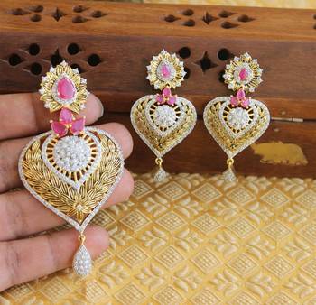 Designer matte finish cz pendant set 4