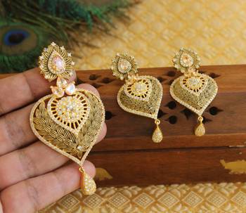 Designer matte finish cz pendant set 2