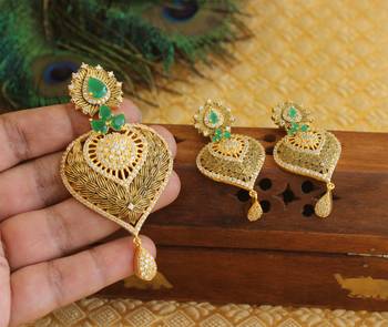 Designer matte finish cz pendant set 2