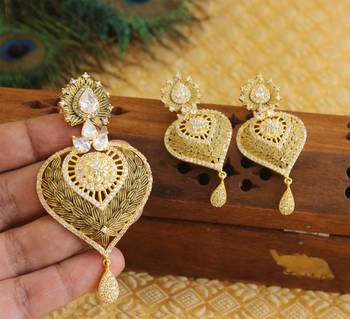 Designer matte finish cz pendant set 2