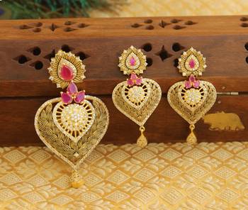 Designer matte finish cz pendant set 1