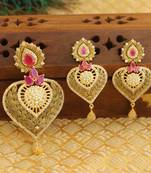 Designer matte finish cz pendant set