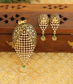 Designer matte finish cz pendant set