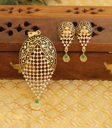 Designer matte finish cz pendant set
