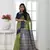Parrot Green Tussar Silk Printed Designer Border & Rich Pallu With Tussar Silk Blouse And Saree For Women 
