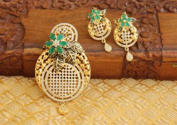 Designer matte finish cz pendant set 1