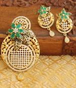 Designer matte finish cz pendant set