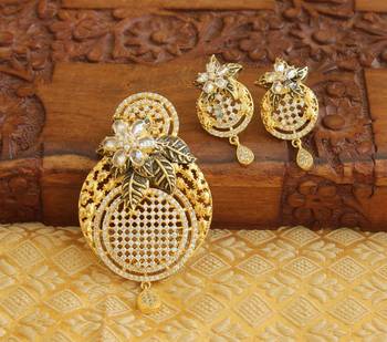 Designer matte finish cz pendant set 1