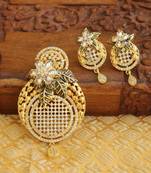 Designer matte finish cz pendant set