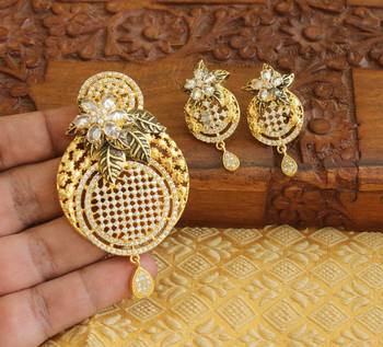 Designer matte finish cz pendant set 2