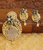 Designer matte finish cz pendant set