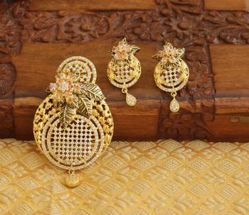 Designer matte finish cz pendant set 1