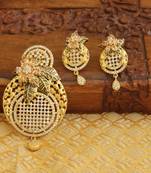 Designer matte finish cz pendant set