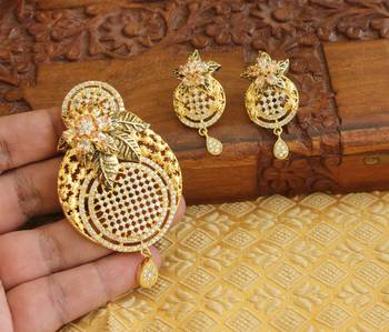 Designer matte finish cz pendant set 2