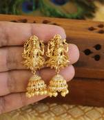 Designer gold plated cz temple earrings