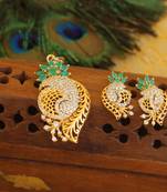 Designer gold plated cz pendant set