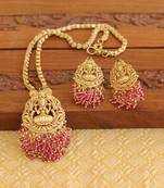 Matte finish temple pendant long chain