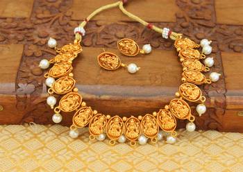 Matte finish temple necklace set 2
