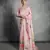 Pink Tussar Silk Lotus Printed Pallu & Designer  Border Saree With Blouse For Women