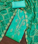 Turquoise Modal Hand Work Unstitched Dress Material