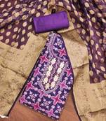 Purple Viscose Organza Position Unstitched Dress Material