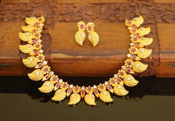 Designer matte finished mango necklace set 1