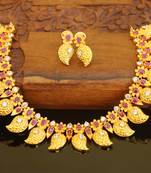 Designer matte finished mango necklace set