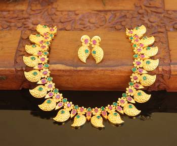 Designer matte finished mango necklace set 1