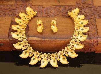 Designer matte finished mango necklace set 3