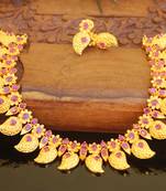 Designer matte finished mango necklace set