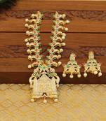 Designer gold plated temple necklace set