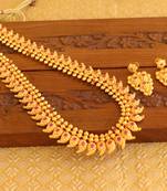 Designer matte finish mango long necklace set